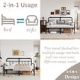 thumbnail image 4 of FSCHOS Cadre de Lit-Banquette en Métal de 14 Pouces Format Simple, Cadre de Lit-Banquette Simple pour Salon, Lattes Robustes, 4 of 8