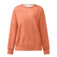 thumbnail image 4 of pxiakgy Femmes Automne Hiver Ample Décontracté Décontracté Manches Longues Col Rond Chandail Uni orange + m, 4 of 5