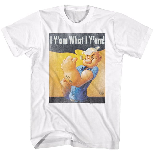 Popeye Guess What White Adult T-Shirt 6Xl