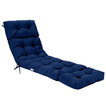 Costway Coussin de Chaise Longue 73 Pouces Coussin Rembourré pour Fauteuil Inclinable Intérieur Extérieur Bleu Marine