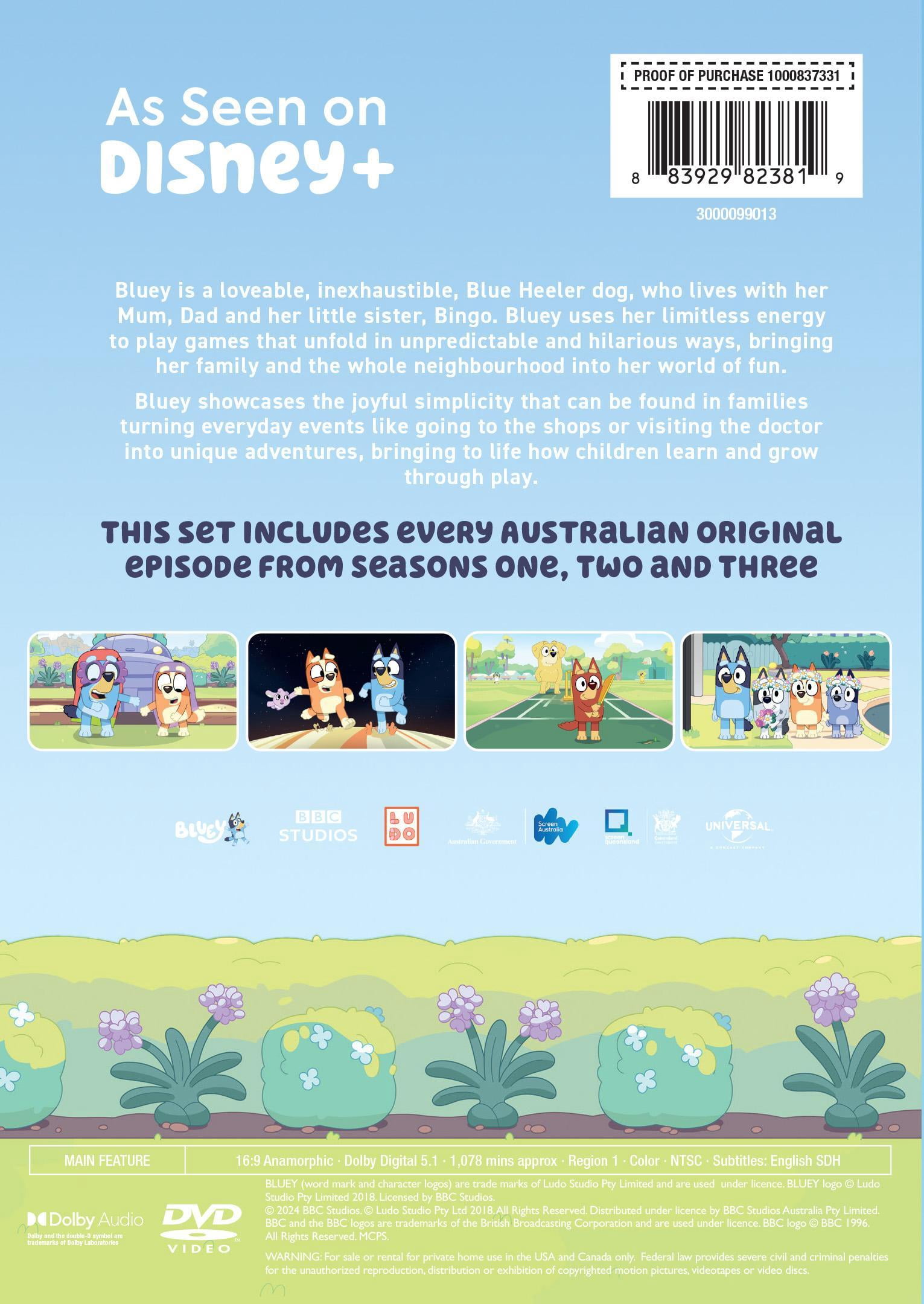 Bluey: Seasons 1-3 (DVD), starring David McCormack and Melanie