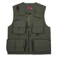 thumbnail image 2 of Fishing Photography Vest Summer Multi Pockets Mesh Jackets Quick Dry Army green-XL, 2 of 7