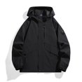thumbnail image 3 of Birdeem Mens Stitching Drawstring Hooded Slim Fashion Jacket Coat Outwear, 3 of 4
