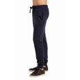 thumbnail image 3 of Men‘s Open Bottom Terry Sweatpants  Elastic Drawstring Waistband  Charcoal Grey S,navy(joggers),XL, 3 of 4