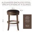 thumbnail image 2 of Maven Lane Alexander Backless Bar Stool, Walnut Finish w/ Marksman Saddle Vegan Leather, 2 of 6