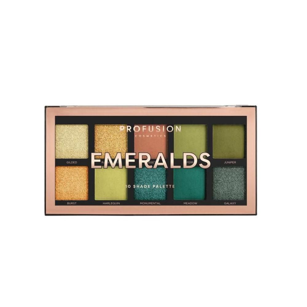 Profusion Cosmetics | Palette de 10 fards à paupières Emeralds