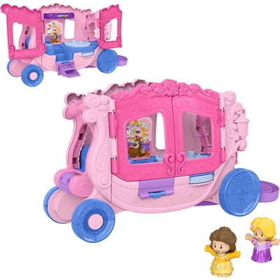 Fisher-Price Little People Disney Princess Pull-Along Musical Carriage Toddler Toy with 2 Figures