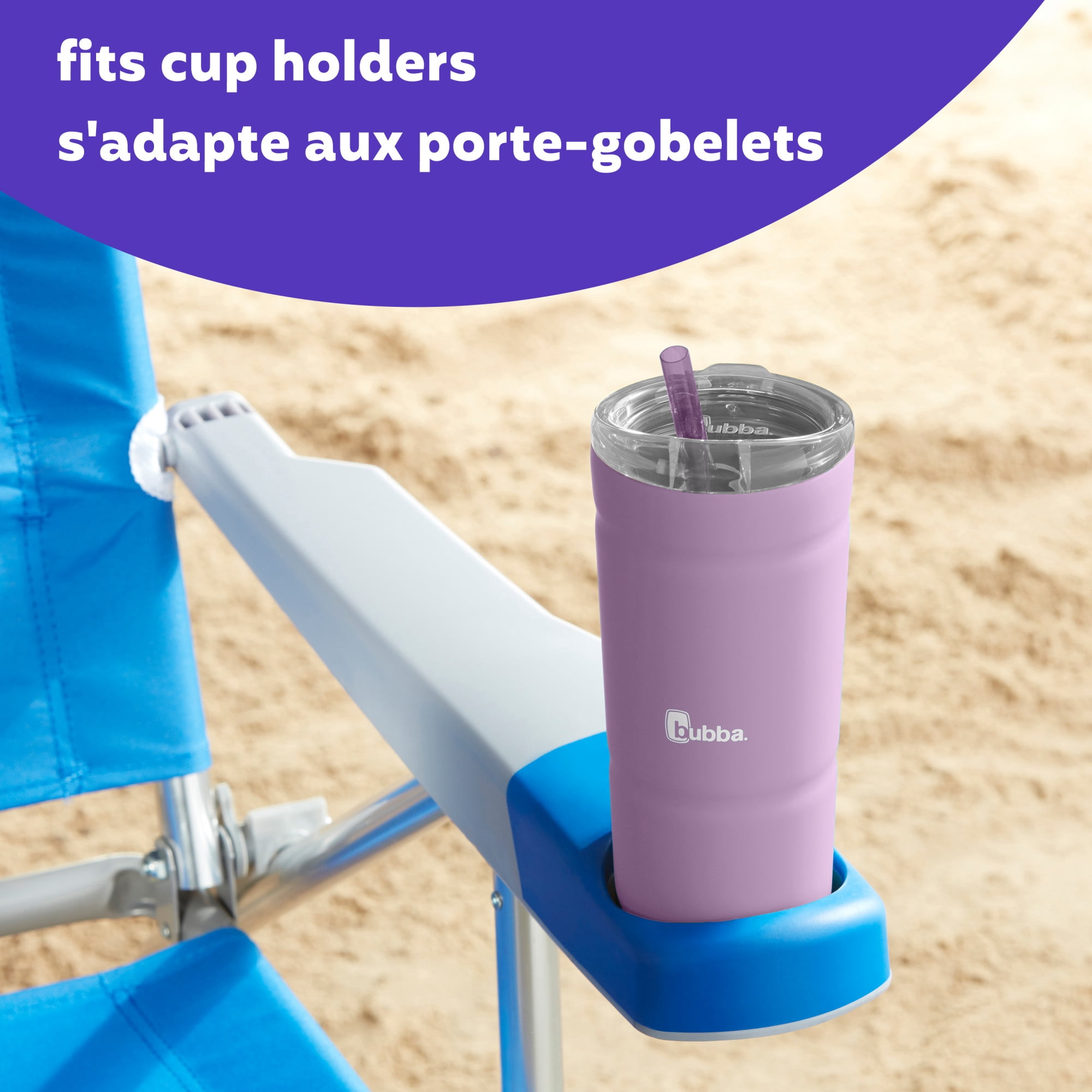 bubba Envy S Tumbler, Insulated Stainless Steel Water Bottle with Straw Lid, Lavender Frost