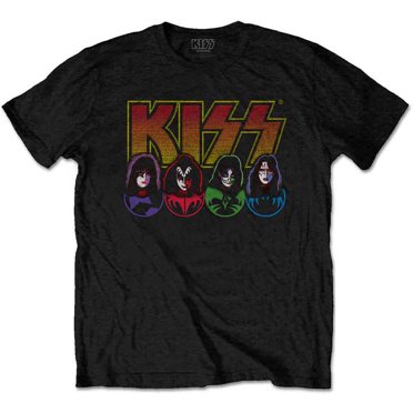 KISS Unisex T-Shirt Logo, Faces & Icons