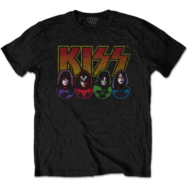 KISS Unisex T-Shirt Logo, Faces & Icons