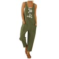 thumbnail image 1 of Kcodviy Bretelles Amples pour Femmes avec Poche Combinaisons pour Femmes Grande Taille Combinaison Imprimée Style Décontracté Femme Col Roulé Manches Longues Plage Combinaison pour Femme, 1 of 4