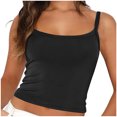 thumbnail image 1 of Chbgutlmr Womens Tank Tops Neck Sleeveless Spaghetti Strap Basic Tee Slim Fitting Cropped Tops Summer, 1 of 6