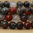thumbnail image 4 of Bracelet Extensible Unisexe en Perles Rondes de 8 mm avec Pierre de Sang Africaine Naturelle, 4 of 5