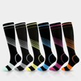 thumbnail image 1 of 6 Paires de Bas de Compression pour Femmes Hommes Circulation 20-30 mmHg Bas de Compression pour Course Infirmière Enflure Voyage Vol, 1 of 6