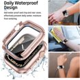 thumbnail image 4 of XiHAMA 2 in 1 Waterproof Case Compatible with Apple Watch Screen Protector 44mm SE 2nd Gen Series 6 5 4, 360 Protective Glass Face Cover Hard PC Bumper + Back Frame for Watch Accessories, 4 of 8
