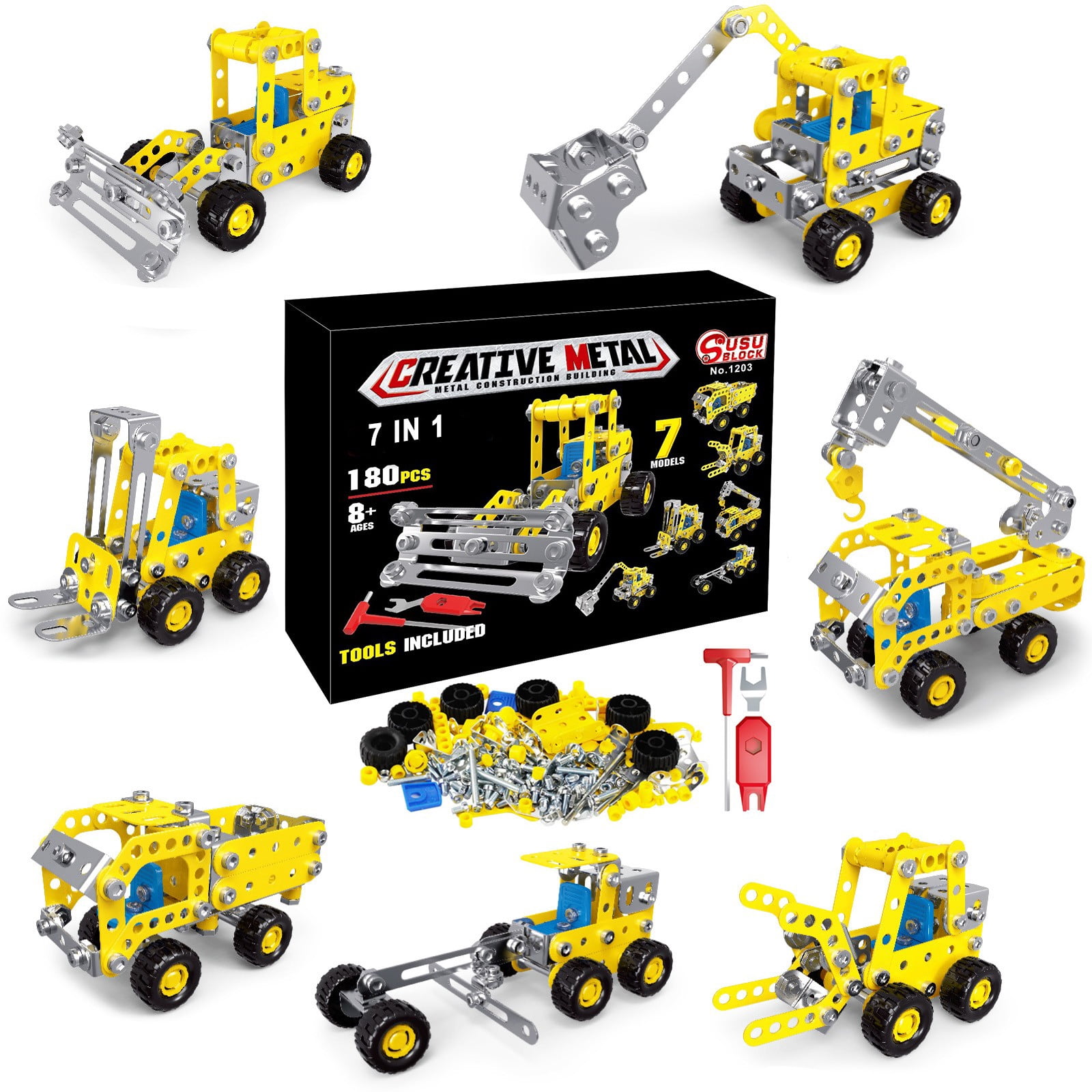 up to 65% off Iumwxz Building Blocks Set Kids Toys Assembly Toys for Boys Model Car Kits for Boys 6-12 Years Old 7 In1 Erector Set for Boys DIY Engineering Toys Gifts for Boy Toys for Ages 5-7