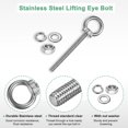 thumbnail image 2 of Uxcell 4-Sets Stainless Eyebolt M6x69mm Shoulder Lifting Eye Bolt with Nuts Washers Male Screw Thread Ring, 2 of 2