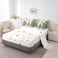 thumbnail image 3 of Christmas Holiday Queen Comforter Set 7 Piece,Xmas Tree Bed In A Bag With Sheets Winter Christmas Red Cardinal Bedding Set For Kids Adults,Green Checkered Grids Bed Set, 3 of 5