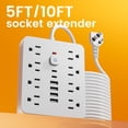 thumbnail image 2 of Surge Protector with 14 Functions, Featuring 8 AC Outlets And 6 USB Ports (Including 2 Type-C), Designed for Everyday for Home Use with Overload Safety, 2 of 11