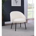 thumbnail image 2 of HomePop Fauteuil d'Appoint Moderne en Sherpa, Bois et Tissu, Fini Crème/noir, 2 of 12