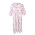 thumbnail image 1 of Silvert's Women's Knit Hospital Gown with Open Back, Pink Bloom, Size XL, 1 of 2