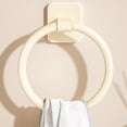 thumbnail image 2 of Wall-Mounted Towel Ring Rack - No-Drill Bathroom Organizer for Hand Towels, Shower Caps - Minimalist Plastic Design for Small Spaces, 2 of 6