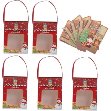 WJ 5 Sets Of Christmas Gift Box Special Gifts Christmas Gift Bag Candy Gifts Shopping Bag Holiday Gift Bags Christmas Gift Bags