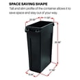 thumbnail image 5 of Rubbermaid Slim Jim Step-On 13G Front Step - Poubelle - Couvercle Rabattable - 13,2 gal - Pédale - Plastique, Résine - Noir, 5 of 5
