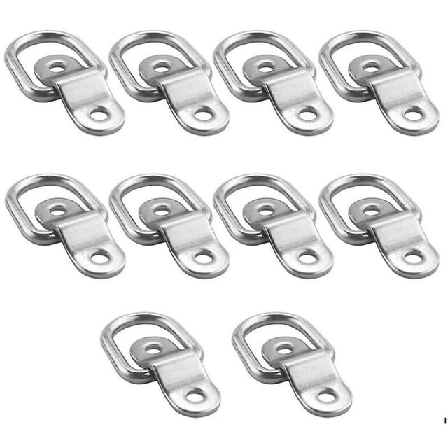 10 Pack D Ring Tie Downs Anchor, 1/4 Stainless Steel Heavy Duty Tie Down Rings