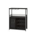 thumbnail image 1 of Wine Bar Rack Cabinet with Detachable Wine Rack, Bar Cabinet with Glass Holder, Small Sideboard, Buffet Cabinet with Mesh Door, Wine Storage Cabinet with Storage, 1 of 4