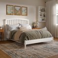 thumbnail image 1 of Quincy Queen Wood Low Profile Platform Bed in White, 1 of 27