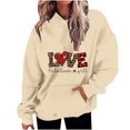 thumbnail image 1 of Birdeem Mode Décontractée pour Femmes Impression de la Saint-Valentin Hauts à Manches Longues Sweat à Capuche, 1 of 1
