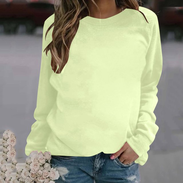 Chandails à Capuchon Mode pour Femmes 2023 Décontracté à Manches Longues Col Rond Chandail pour Dames Hauts Blouse Rabais de 50 % Liquidation Costumes d'Halloween/Noël