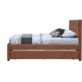 thumbnail image 2 of Pemberly Row Contemporary Cognac Vegan Leather Twin Trundle Bed, 2 of 9