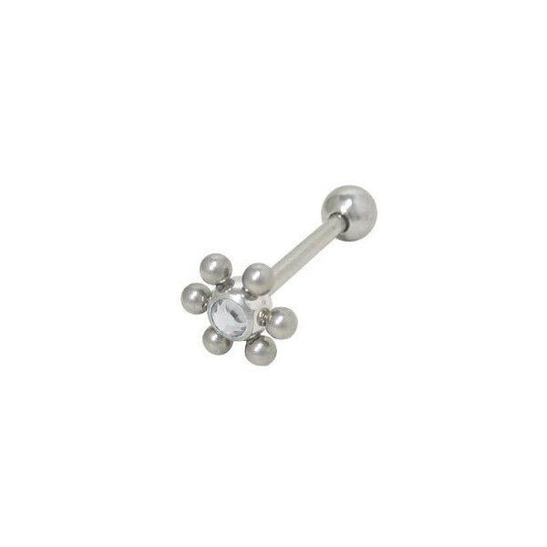 Anneau de Langue pour Barre avec Motif de Fleur Ornée
