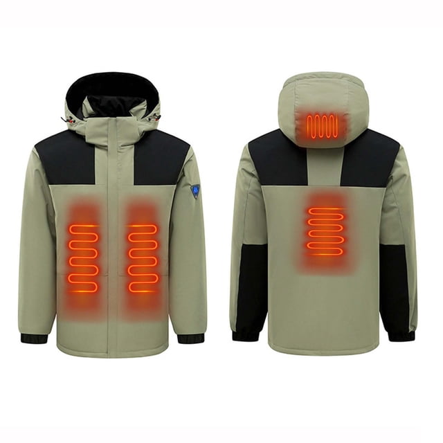 Meichang Heated Jackets for Men Women without Battery Pack Included,Waterproof Windproof Electric Heated Jacket 4 Heating Zones Cold Weather Rechargeable Heated Coat