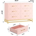 thumbnail image 2 of 6 Dresser Bedroom with Large Capacity, Chest of Drawers Wooden Dresser with Metal Handle, Pink Dresser for Bedroom,Living Room,Hallway and Entryway, Large Capacity Clothing Storage Cabinet, 2 of 5