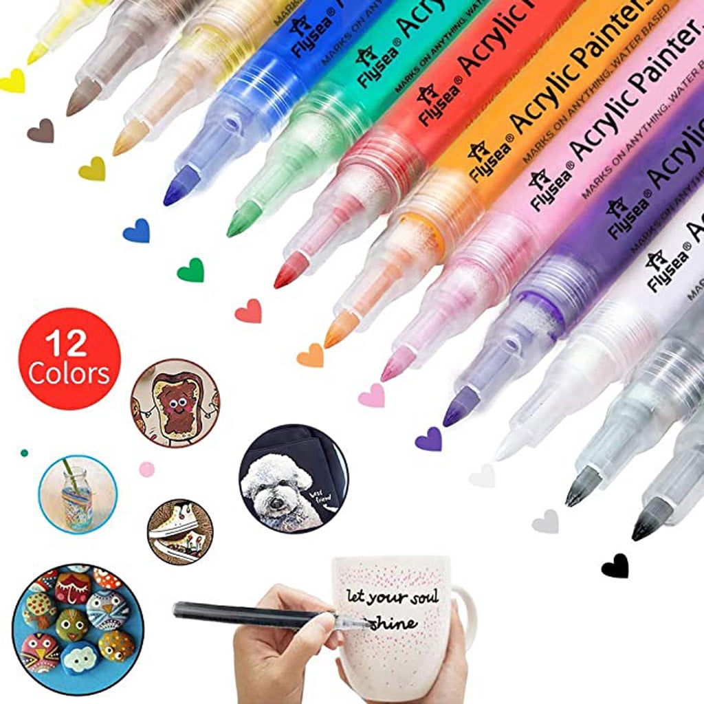Cqxid Pen Under $10 0.7mm Multi-Coloured Acrylic 3ML Marker Marker Pens Office & Stationery