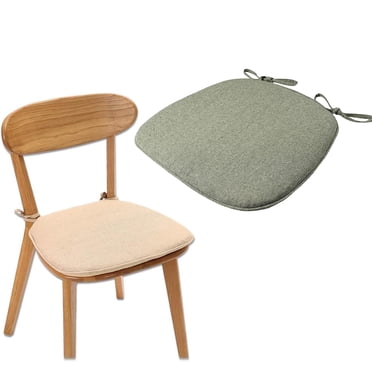 Chair Cushions for Dining Chairs, D-Shaped Seat Cushions with Removable Washable Cover and Ties, Chair Pads for Kitchen, Indoor Dining Room, Patio Chairs, 17'' x 16''