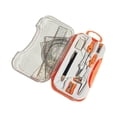 thumbnail image 1 of Math Geometry Kit Compass Set Sharpener Eraser Geometry Student Math Geometry Protractor Triangle Ruler School Teachers Orange, 1 of 7