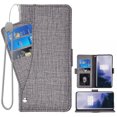 thumbnail image 1 of OnePlus 7T Pro Case, iCoverCase Étui Portefeuille en Cuir Véritable Coupe Ajustée Style Folio avec Support et Fentes pour Cartes Étui à Rabat pour OnePlus 7T Pro (Gris), 1 of 5
