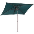 thumbnail image 1 of Outsunny Parasol de Patio Parasol de Jardin de Marché avec Manivelle Vert Foncé, 1 of 10