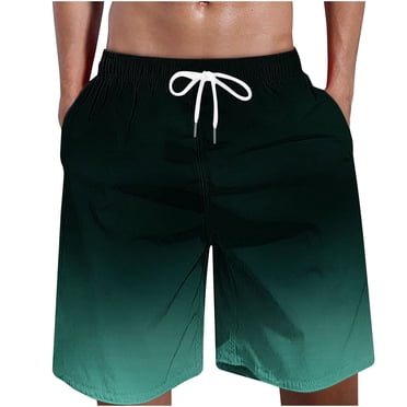 Meichang Men Swim Trunks Short,Men's Swim Trunks Quick Dry Bathing Suit Gradient Swimming Board Shorts Summer Lightweight Beach Swimwear Army Green 5XL