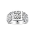 thumbnail image 1 of RYLOS Men's Rings 14K White Gold Designer Nugget Ring Oval 9X7MM Gemstone & Diamonds  White Topaz April Birthstone Rings For Man Size 10, 1 of 7