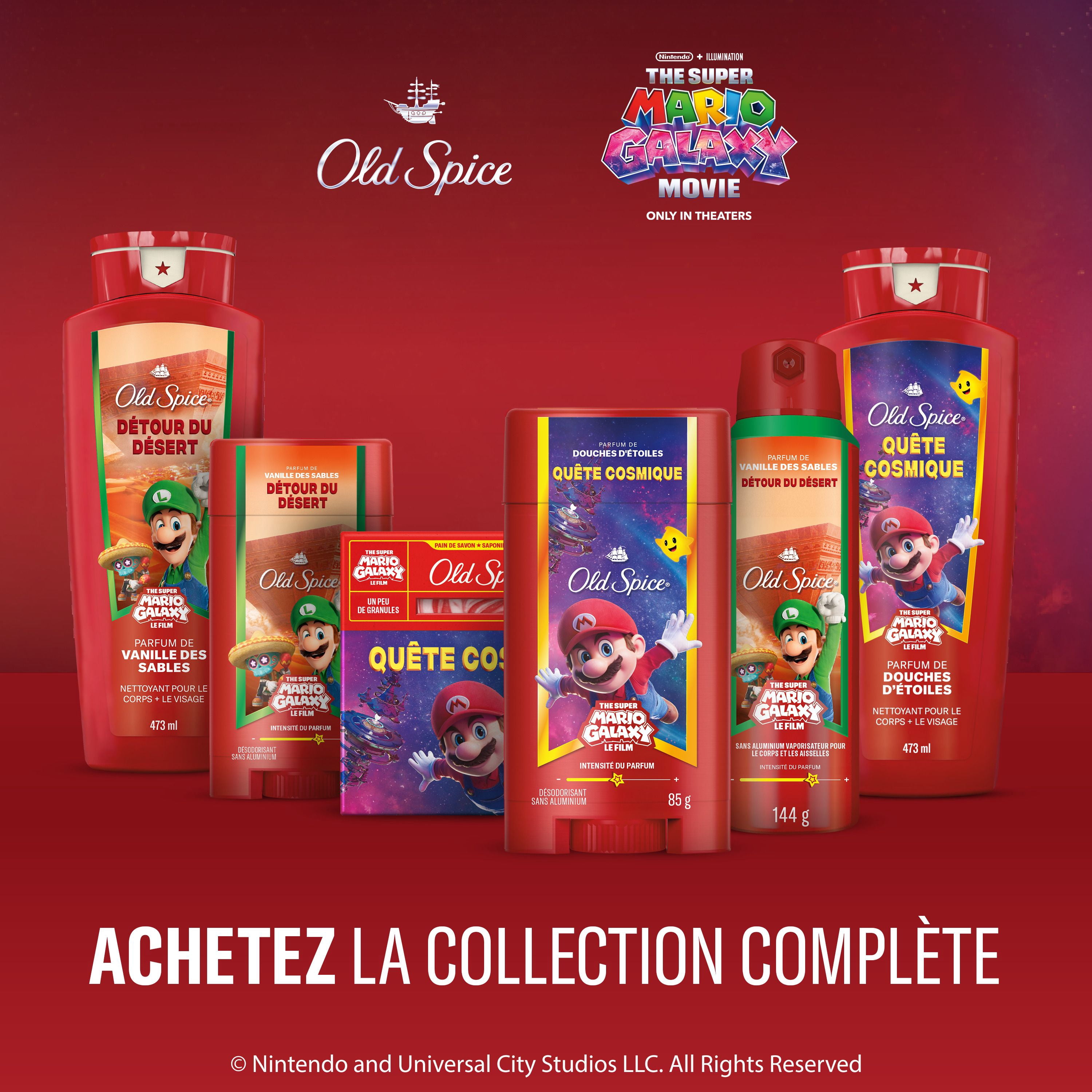 Pain de savon Old Spice saponifié à froid pour hommes, Détour du désert, parfum de vanille des sables, Old Spice x The Super Mario Galaxy Movie, aucun granule, 141 g