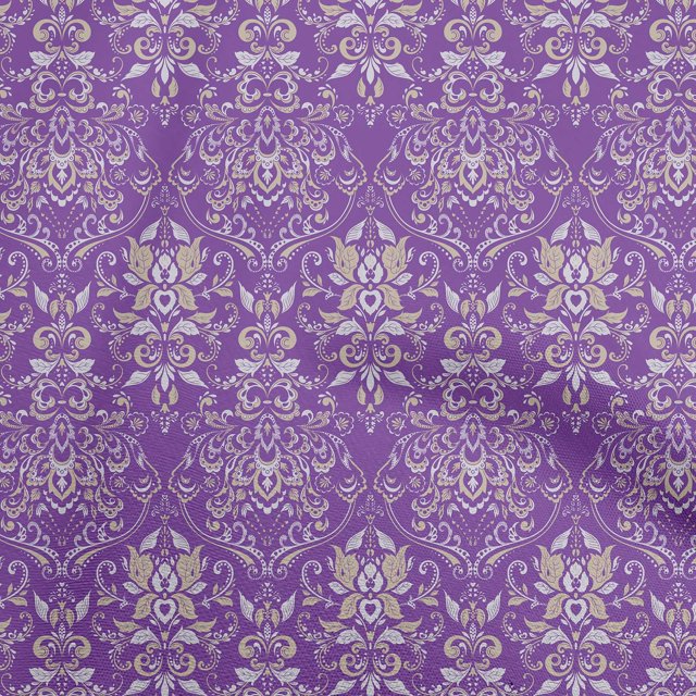oneOone Silk Tabby Purple Fabric Damask Craft Projects Decor Fabric Printed By The Yard 42 Inch Wide