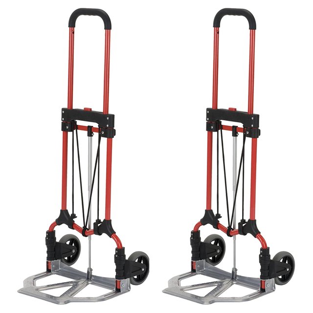 Magna Cart Personal MCI Folding Hand Truck w/Rubber Wheels (2 Pack)
