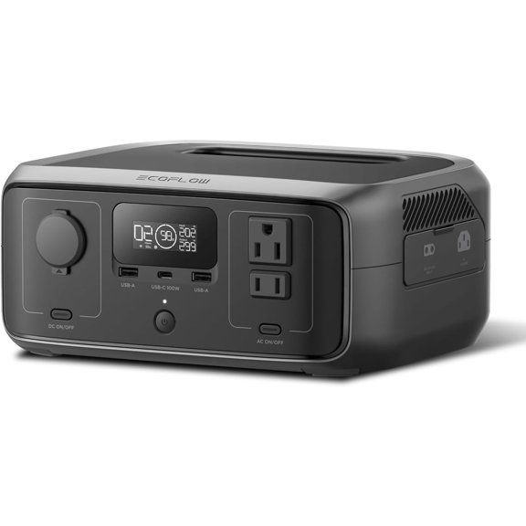 EF EcoFlow Station d'Alimentation Portable RIVER 3, Station d'Alimentation à Batterie LiFePO4 de 245 Wh, Surtension de 300 W à Sortie CA de 600 W, Surtensions <20 MS et <30 dB, Générateur Solaire à Recharge Rapide 1 H pour Usage Extérieur/camping/maison