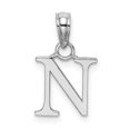thumbnail image 1 of Diamond2Deal 14K White Gold Block Letter N Initial Pendant for Women, 1 of 6