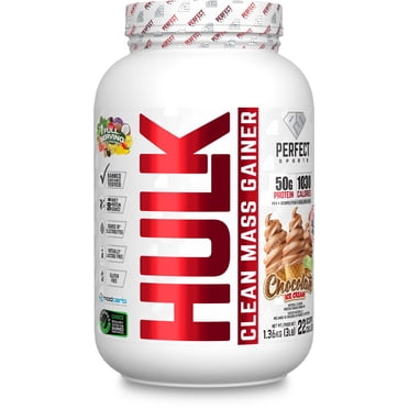 PERFECT Sports - HULK Clean Mass Gainer, Chocolate Ice Cream 3lb, (1.36Kg)